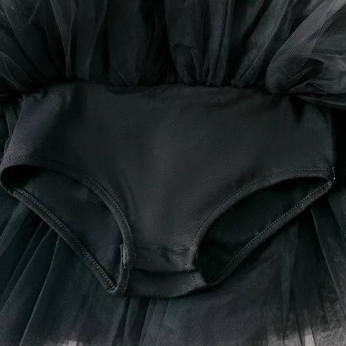 Vista 3 de Vestidos tutú de baile para niñas, con mangas con volantes, entrepierna a presión, leotardos de ballet
