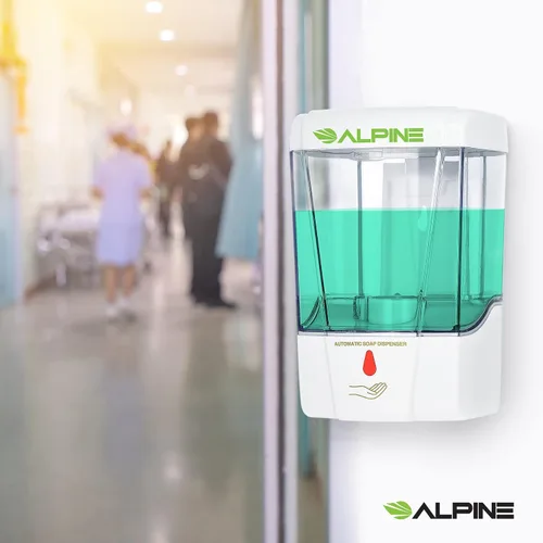 Vista 3 de Alpine Industries Alpine Industries - Desinfectante automático de manos de gel transparente de 23.7 fl oz, resistente comercial, color blanco