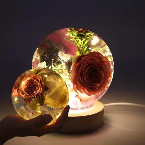 Vista 5 de 2 moldes de resina de esfera grande de 4 pulgadas, 3 pulgadas, transparente, 3D, sin costuras, de silicona, para preservación de flores, bricolaje