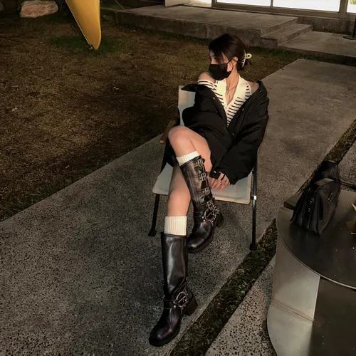 Vista 4 de MissHeel Botas de equitación para mujer, botas de arnés de pantorrilla ancha