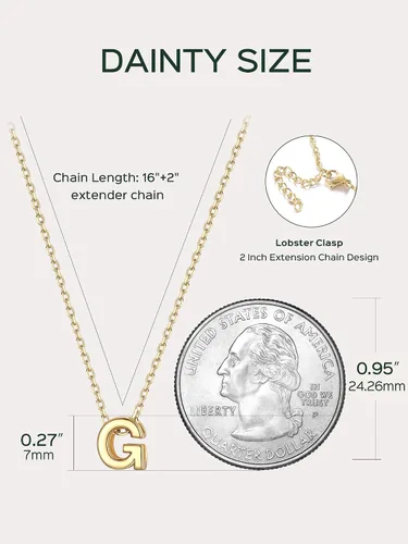 Vista 5 de ChicSilver Collar con inicial de plata de ley 925 para mujer, joyería de letras delicadas, regalo personalizado