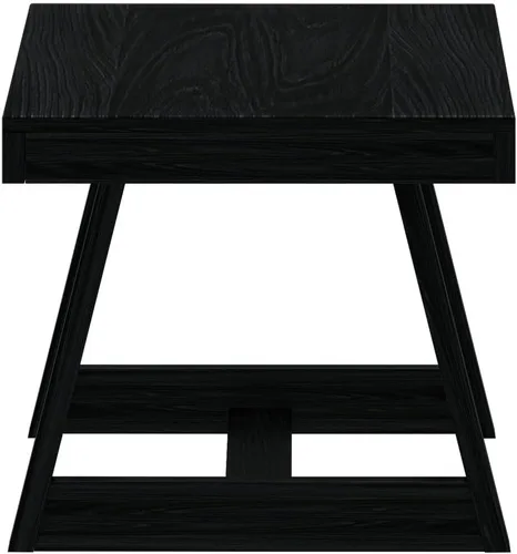 Vista 6 de Plank+Beam Mesa auxiliar rectangular clásica, mesa de centro de granja de 40 pulgadas, mini mesas centrales para espacios pequeños, mesa de té