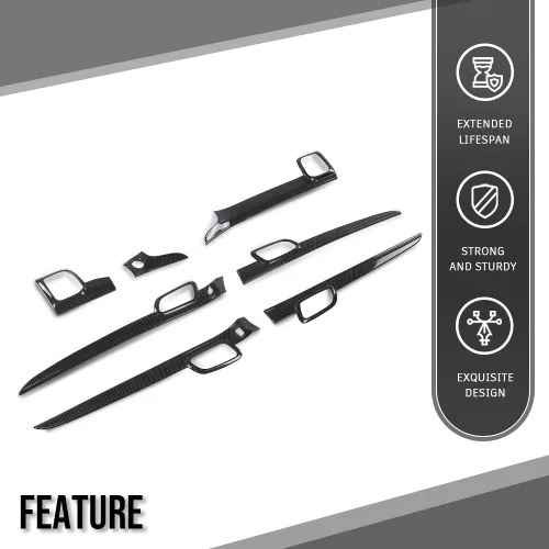 Vista 8 de G-PLUS Moldura de panel de salpicadero compatible con Jeep Grand Cherokee 2011-2021, 7 piezas de moldura de panel de consola central y moldura