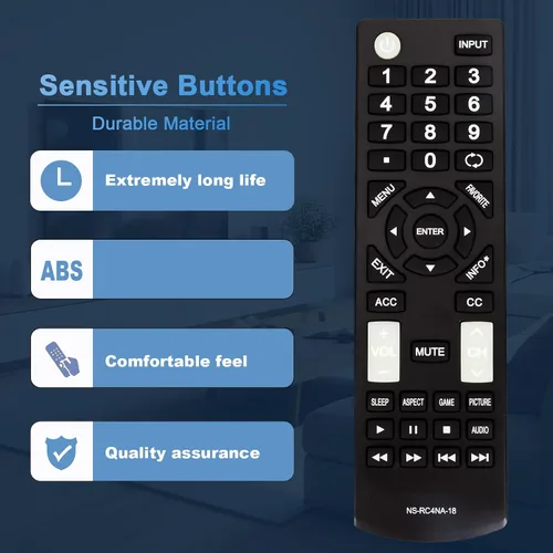 Vista 6 de Universal NS-RC4NA-18 NSRC4NA18 - Remoto de repuesto compatible con todos los televisores Insignia NS-55D510NA19 NS-22D510NA19 NS-40D510NA19