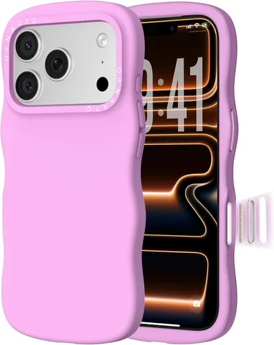 Vista 10 de ORNARTO Funda para iPhone 17 Pro de 6.3", silicona líquida ondulada a prueba de golpes con protección contra caídas y botón de control de cámara