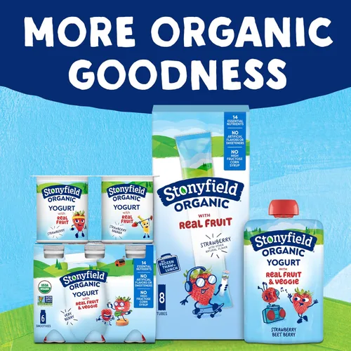 Vista 8 de STONYFIELD FARM Yogur orgánico de fresa, remolacha y bayas, 3.5 onzas