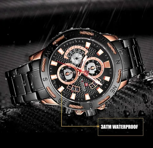 Vista 6 de NAVIFORCE NF9165 Reloj analógico de cuarzo con pulsera de acero inoxidable para hombre