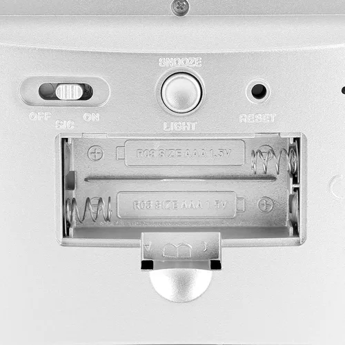 Vista 4 de Reloj digital, relojes para dormitorios, reloj digital de temperatura, cargador USB con sensor de sonido digital LCD, reloj despertador