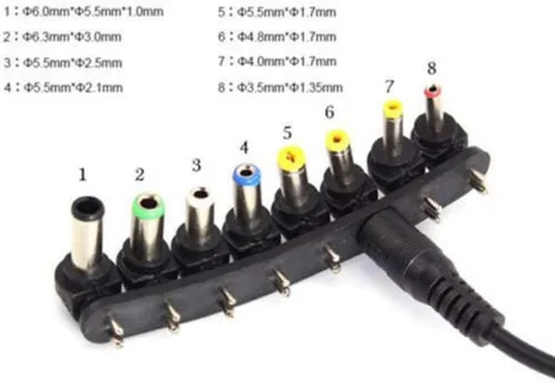 Vista 6 de Cargador universal de coche de 80W DC, adaptador de fuente de alimentación de 15-24V fijado para portátil portátil