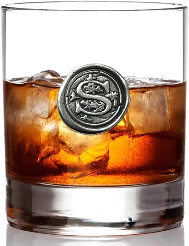 Vista 3 de English Pewter Company - Vaso de whisky antiguo de 11 onzas con inicial de monograma, regalos únicos para hombres, regalos personalizados con tu