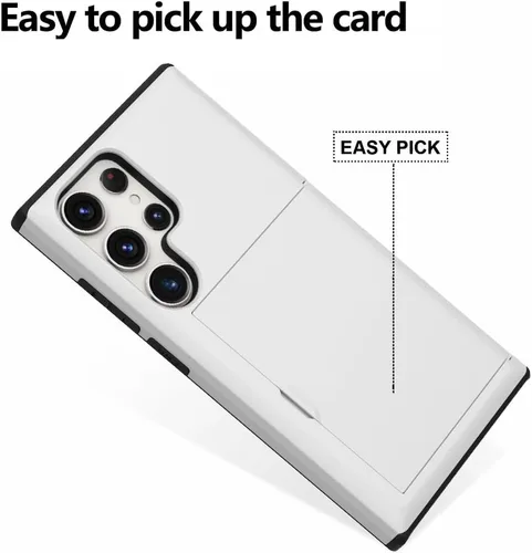 Vista 3 de ZIYE Funda tipo cartera para Galaxy S24 Ultra 5G con tarjetero - Blanco