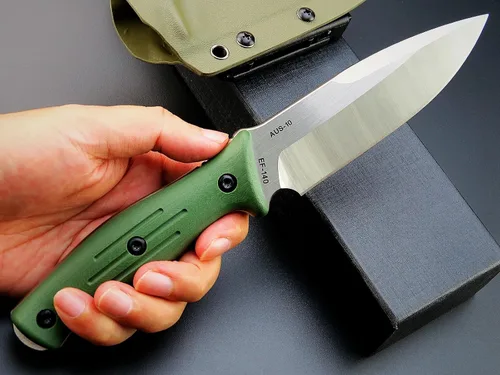 Vista 5 de Eafengrow EF140 Cuchillo de hoja fija, hoja de acero AUS-10, mango G10 de espiga completa, herramienta EDC cuchillo recto para trabajar campamento