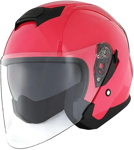 Vista 12 de 1Storm Casco de motocicleta abierto para scooter, clásico Knight Bike, lente dual/visera de sol: HJK526