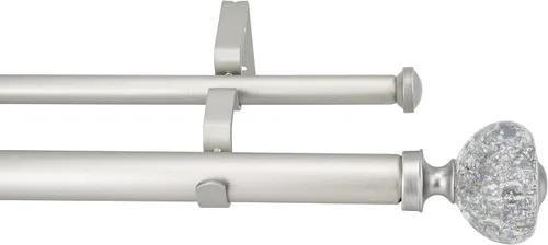 Vista 7 de Barra de cortina doble de 1 pulgada con remates grandes, dorado, 28-48 pulgadas