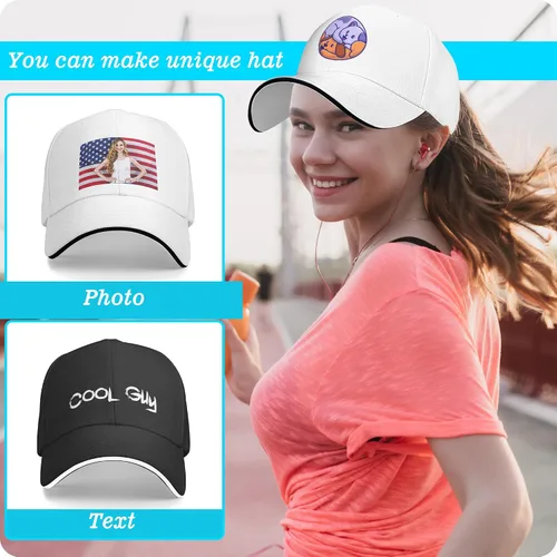 Vista 5 de Sombrero personalizado para hombres, diseña tu propio texto, logotipo, foto, gorra de béisbol personalizada para hombres y mujeres