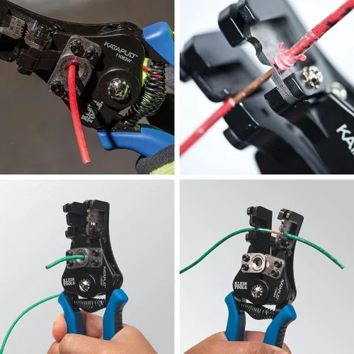 Vista 6 de Klein Tools 80013 Kit de herramientas de cableado con pelacables automático y crimpadora de trinquete, gran kit de herramientas eléctricas, 2 piezas