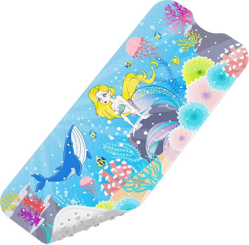 Vista 20 de Tapete de Baño para Bebé Mejorado con Dibujos Animados Antideslizante - 40"x16" Extra Largo Tapete de Bañera para Bebé Ecológico Duradero Tapete