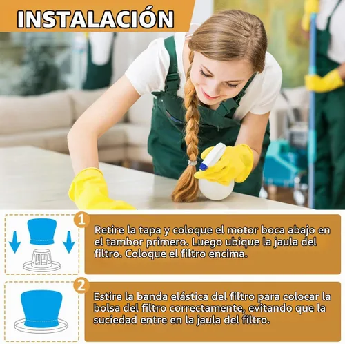 Vista 4 de 3 piezas de bolsa de filtro de tela para Armor All AA256 AA255 2.5 galones Shop VAC Microlined