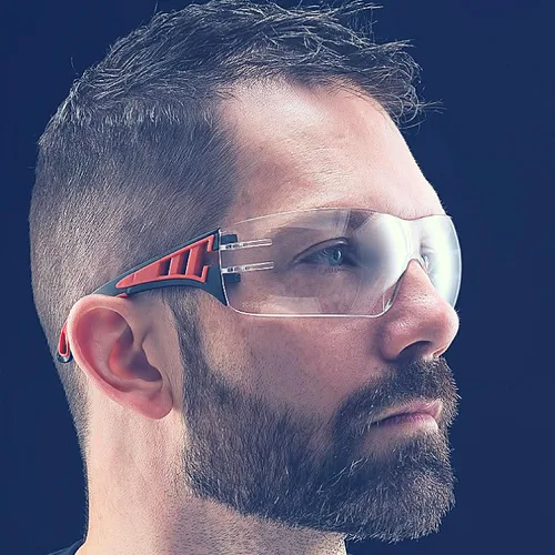Vista 4 de ToolFreak Lentes de seguridad Ripout, transparentes, lentes de policarbonato y protección UV, acolchado de espuma y correa ajustable, lentes