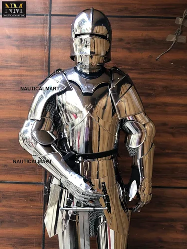 Vista 3 de NauticalMart Traje medieval gótico de armadura de cuerpo completo con armadura