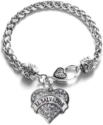 Vista 208 de Inspired Silver - Pulsera de plata con dije de corazón pavé con joyas de circonita cúbica