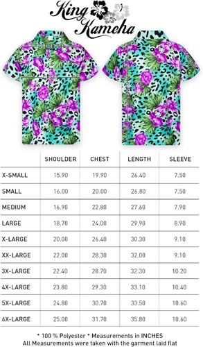 Vista 7 de KING KAMEHA Men's Regular-Fit Hawaiian-Shirts Casual Funky Animal-Print-Shirts