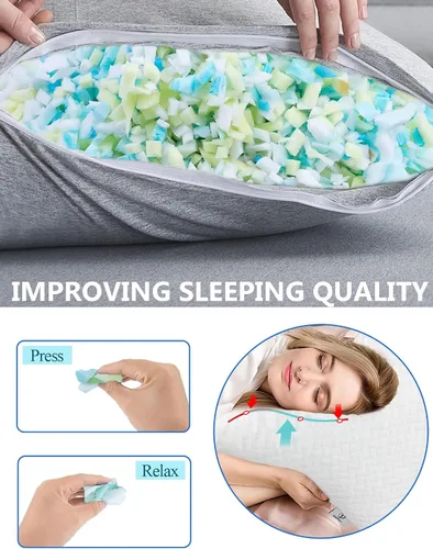 Vista 4 de BCU Relleno de funda para silla de puf, de alta elasticidad, espuma viscoelástica triturada, relleno de cojín de sofá, relleno de cama