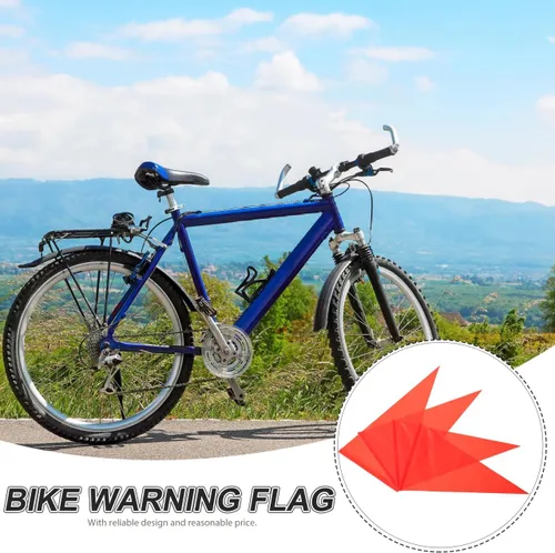 Vista 8 de Operitacx 5 banderas de seguridad para bicicleta sin poste, bandera de repuesto para remolque de bicicleta, bandera de seguridad para bicicletas a