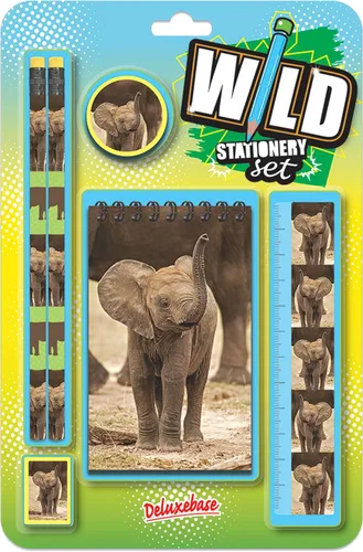 Vista 19 de Deluxebase Wild Stationery Set - Mariposa de animales de papelería con 2 lápices, borrador, sacapuntas, regla y lindo cuaderno. Suministros