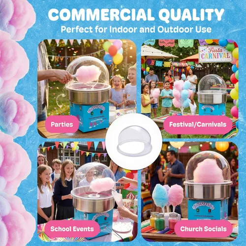 Vista 7 de Great Northern Popcorn - Funda de repuesto para cúpula de algodón de azúcar, 21 pulgadas Cúpula de burbujas de plástico transparente con apertura