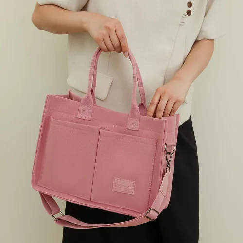 Vista 2 de Juoxeepy Bolsa de lona con múltiples bolsillos para mujer, bolsa de iglesia, bolsa de pañales con compartimentos