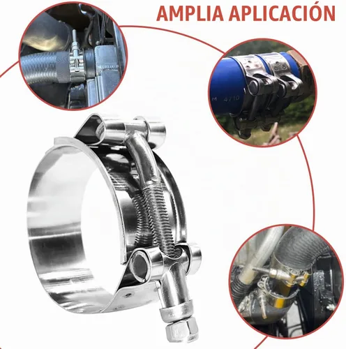 Vista 6 de BOTTEN Paquete de 4 abrazaderas de manguera T-Bolt de 1 pulgada, rango de abrazadera 32-37mm para manguera de ID de 1 pulgada, abrazaderas de Rango