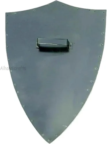Vista 2 de Escudo de calentador de cruz de caballeros medievales, escudo de cruzados, escudo de guerrero de batalla, réplica de escudo templario de caballero