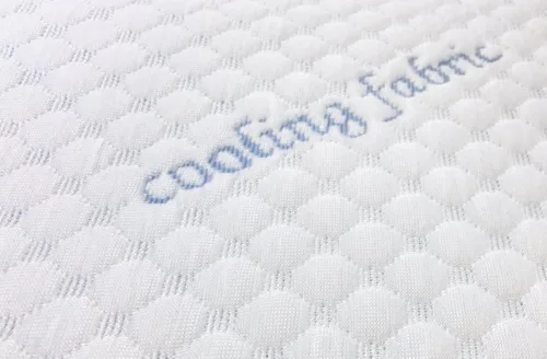 Vista 4 de Paquete de 4 almohadas de espuma viscoelástica densa de gel de enfriamiento doble azul tamaño queen en forma de hombro