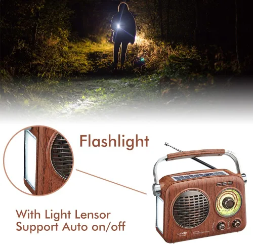 Vista 4 de AM FM Radio retro de onda corta Altavoz Bluetooth con sonido cristalino + reproductor de cassette portátil grabadora de cinta con radio AM FM