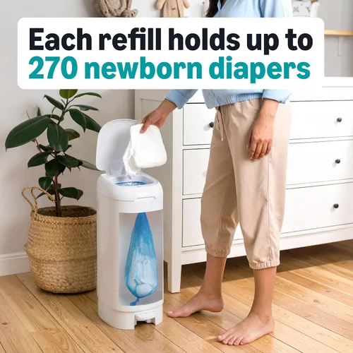 Vista 4 de Marca Amazon – Mama Bear - Recambios de cubo de pañales para cubos Genie, sin perfume, 2160 unidades (8 paquetes de 270)