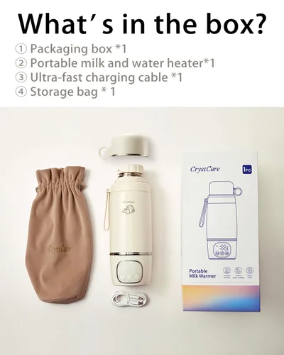 Vista 6 de Calentador de leche portátil para viajes, modos de calefacción para leche materna y agua, calentador de botellas portátil con calentamiento rápido