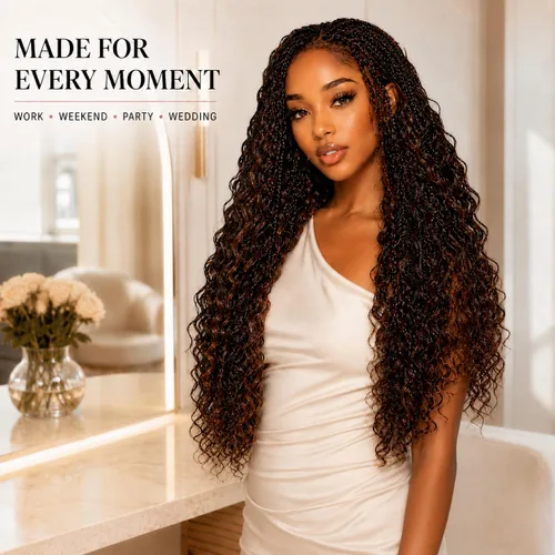 Vista 36 de Human Braiding Hair for Boho Braids 20inch Curly Wave Bulk Bundles 1B (A)1B
