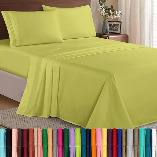 Vista 13 de Elegant Comfort - Juego de sábanas de microfibra de 1500 hilos de calidad hotelera prémium de 4 piezas - Resistente a arrugas, sábana bajera