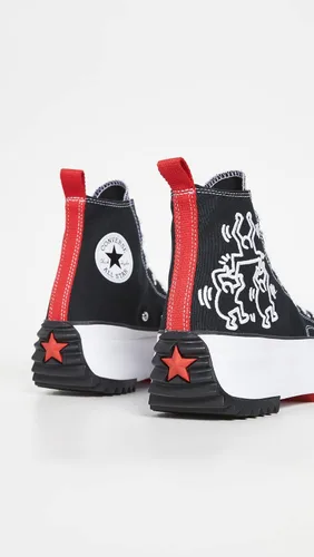 Vista 3 de Converse X Keith Haring Run Star Hike - Tenis altos para mujer, NegroBlancoRojo, 6