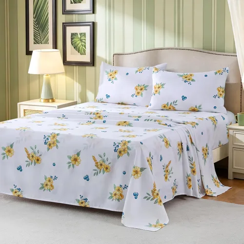 Vista 54 de Bedlifes Juego de sábanas refrescantes de 3 piezas tamaño individual con mezcla de rayón derivado de bambú, suave y transpirable, bolsillo profundo