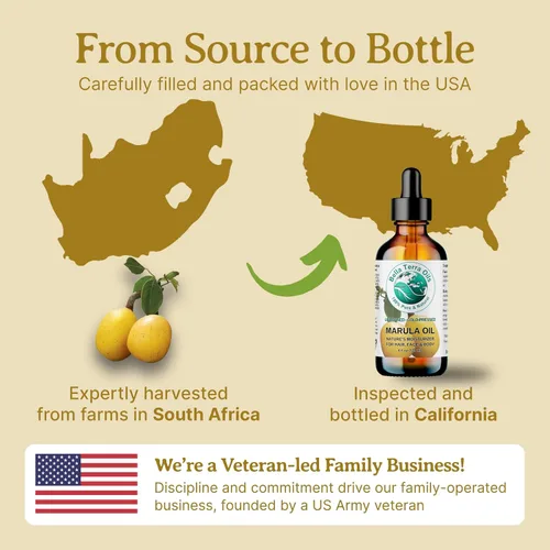 Vista 7 de Bella Terra Oils - Aceite de marula 8 onzas - Prensado en frío, rico en aminoácidos y antioxidantes, el epítome del aceite facial de lujo, aumenta