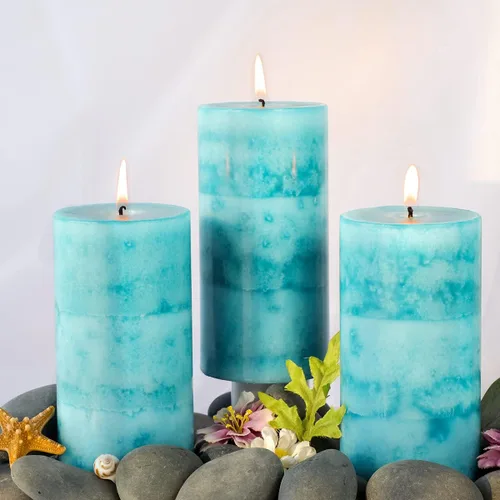 Vista 9 de Velas aromáticas de pilar FLAVCHARM de larga duración, sin goteo, rojas, 3x4 pulgadas