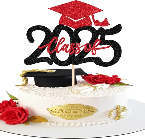 Vista 24 de 24 piezas 2026 temáticas de graduación 2026 decoraciones para cupcakes con purpurina clase de 2026 Diploma Congrats 2026 Tapa de graduación
