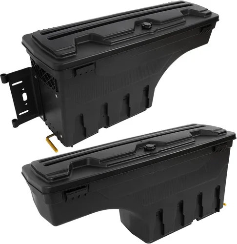 Vista 12 de Caja de almacenamiento para caja de camión, tapa con cerradura con llave, almacenamiento de caja de camioneta abatible, compatible con Jeep Wrangler