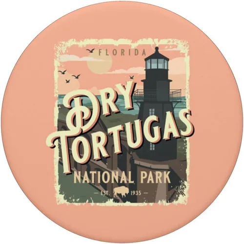 Vista 3 de Dry Tortugas National Park Vintage Travel Poster Style PopSockets Swappable PopGrip