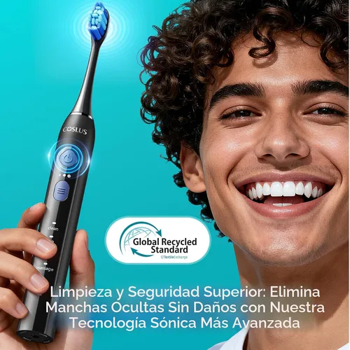 Vista 7 de COSLUS Cepillo de dientes eléctrico C30 para adultos: 3 intensidades y 5 modos personalizados para una sensación efectiva pero suave ultra limpia, 2