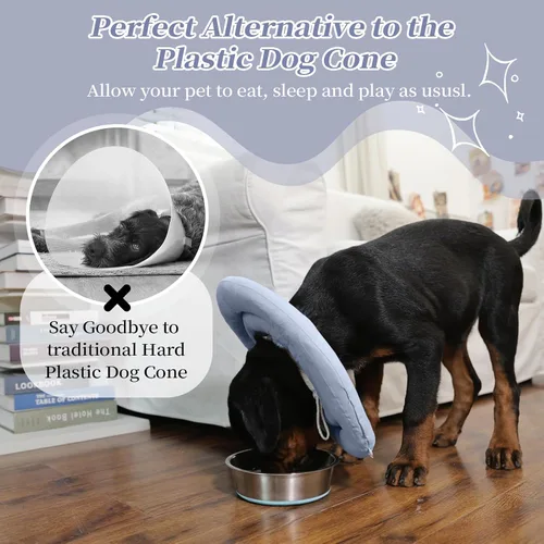 Vista 4 de IDOMIK - Collar de recuperación para perros, cono suave impermeable para perros después de la cirugía Comfy Protective Elizabethan Collar
