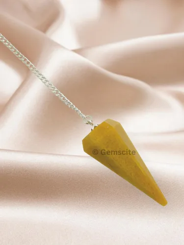 Vista 84 de WholesaleGemShop Péndulo facetado de cristal de piedras preciosas naturales