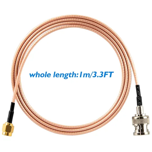 Vista 5 de BNC macho a SMA macho Conectores 3.28 pies (3.3 ft) RG316 Cable coaxial de baja pérdida 50ohm BNC a SMA Macho Adaptador